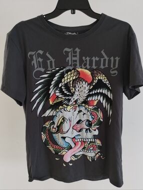 Ed Hardy Eagle Skull Snake Graphic T-Shirt Mens Large Vintage Y2K Don Ed Hardy